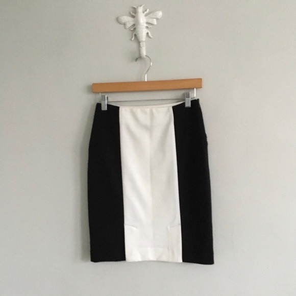 Cynthia Rowley Black White Colorblock Pencil Skirt - Picture 5 of 5